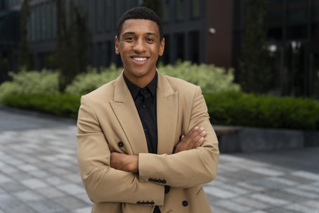 business man banner concept with copy space